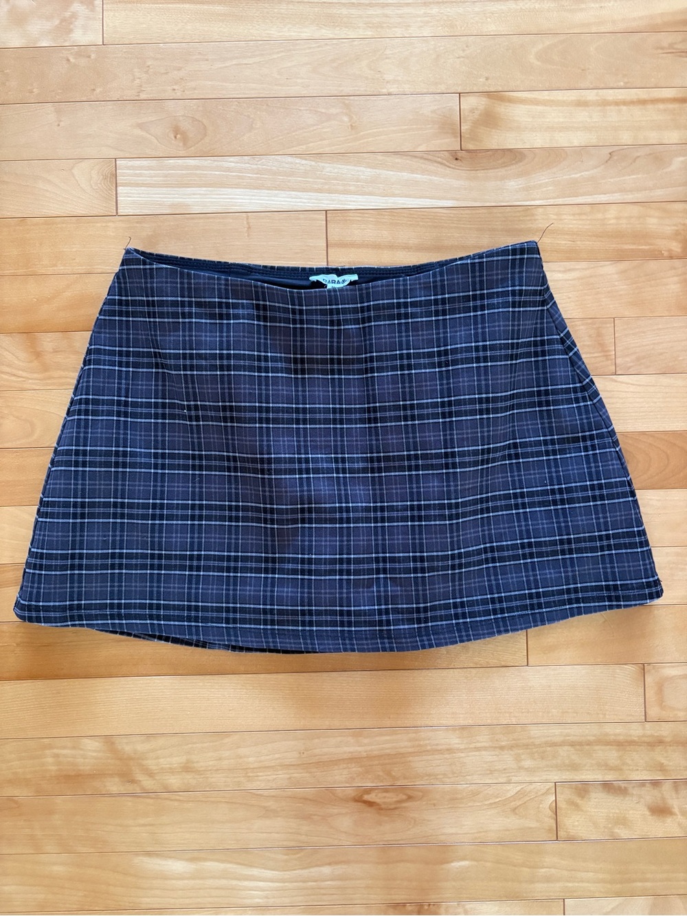 Garage Black/Grey Plaid Mini Skort (Paris A-line Micro Skort) - Size M - New